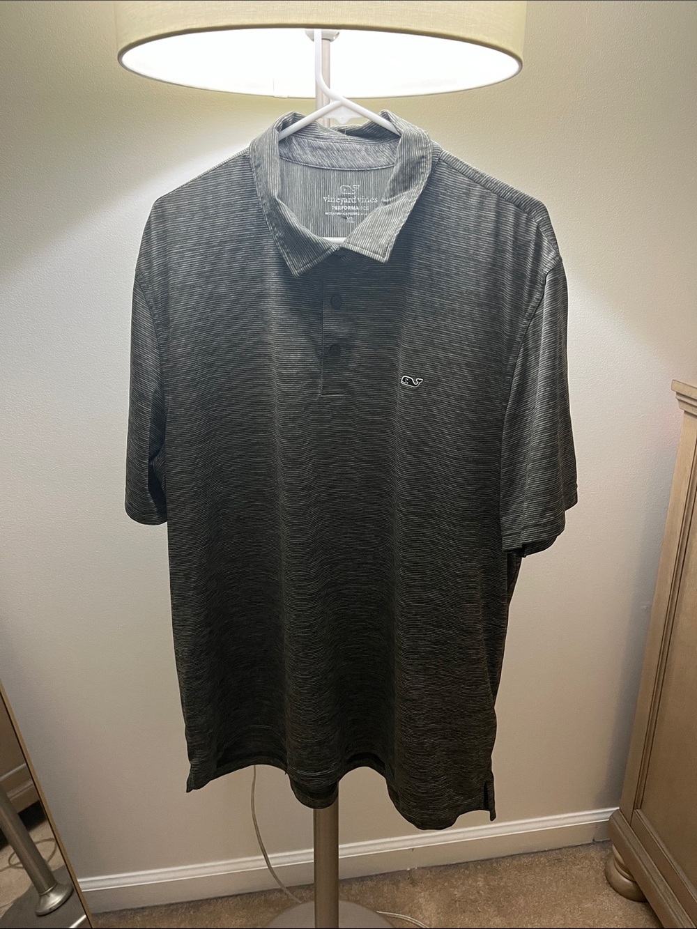 Vineyard Vines Men's Grey Short-Sleeve Polo performance xl